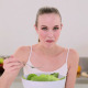 Smiling Model Eating A Big Bowl Of Salad - VideoHive Item for Sale
