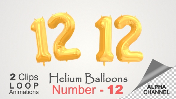 Celebration Helium Balloons With Number – 12