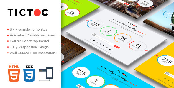 TICTOC - Coming Soon Countdown Template - Under Construction Specialty Pages