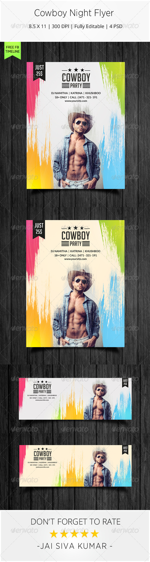Cowboy Night Flyer - Clubs & Parties Events