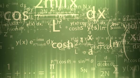Presentation of the mathematical formulas with symbols, numbers, and letters. alt