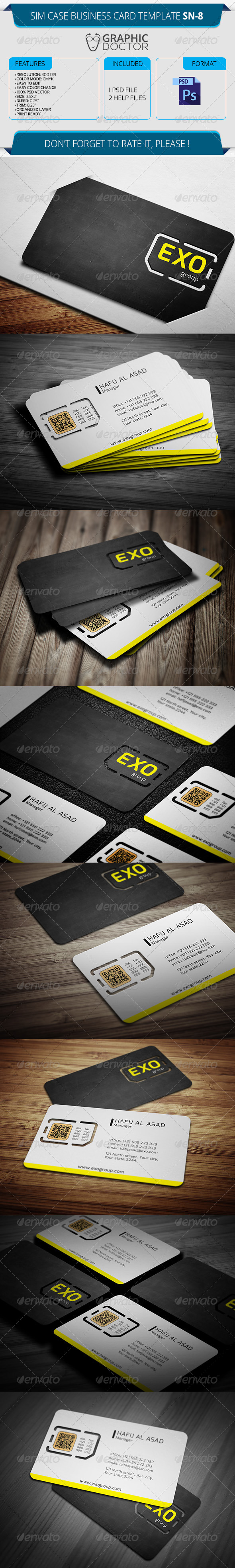Sim Case Business Card Template SN-8 - Real Objects Business Cards