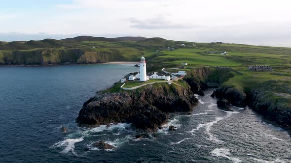 Aerial View of Fanad Head Lighthouse Donegal County Ireland alt