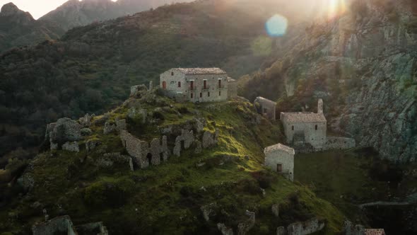 Aerial View of Ancient Ruins on the Top of the Mountain alt