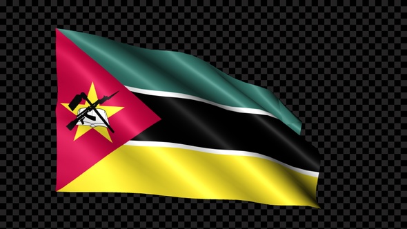 Mozambique Flag Blowing In The Wind alt