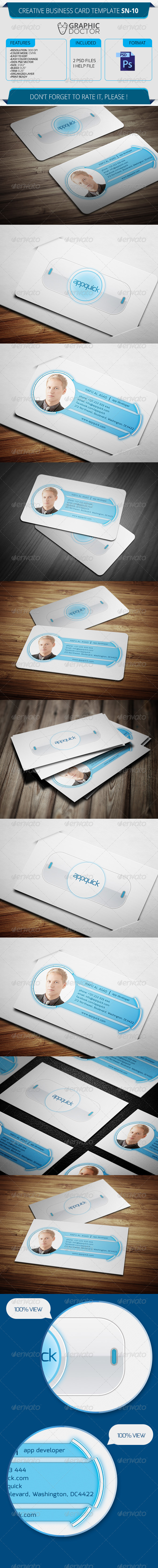 Creative Business Card Template SN-10 - Real Objects Business Cards