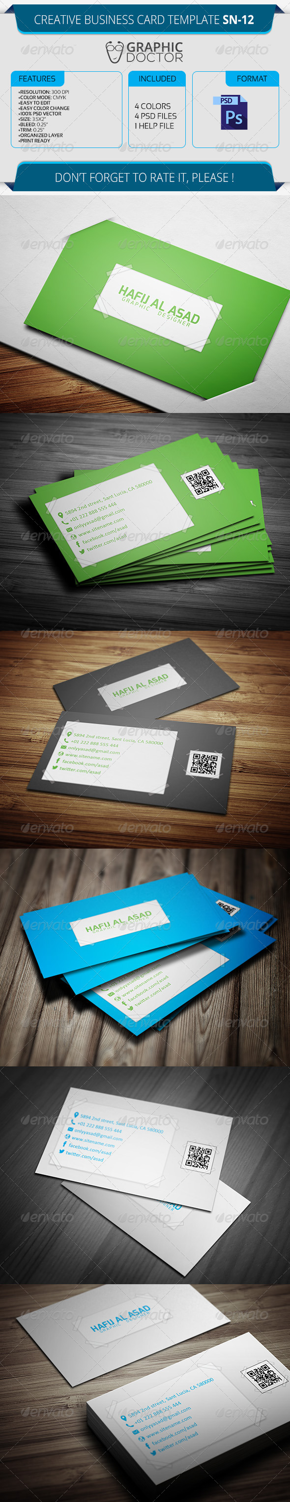 Creative Business Card Template SN-12 - Creative Business Cards