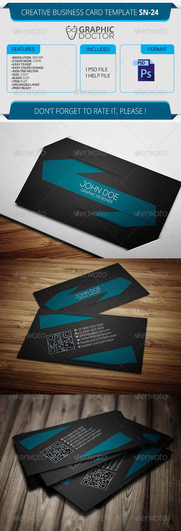 Creative Business Card Template SN-24 - Creative Business Cards