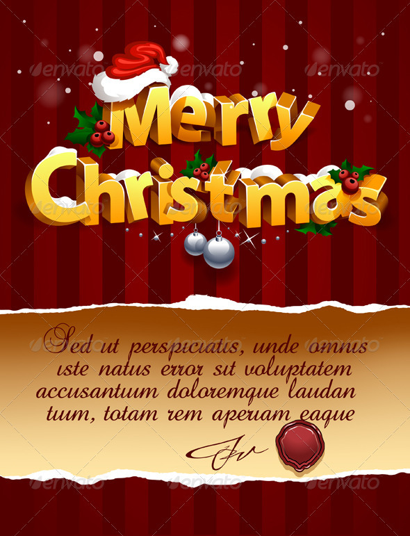 Three-dimensional Christmas Lettering