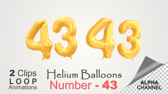 Celebration Helium Balloons With Number – 43