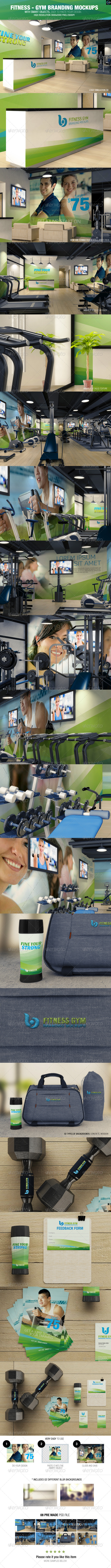 Fitness - Gym Branding Mockups - Logo Product Mock-Ups