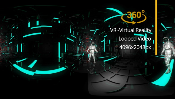 VR 360 Tunnel Astronaut Alien 01 Virtual Reality