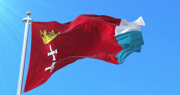 Flag of Gdansk City, Poland alt