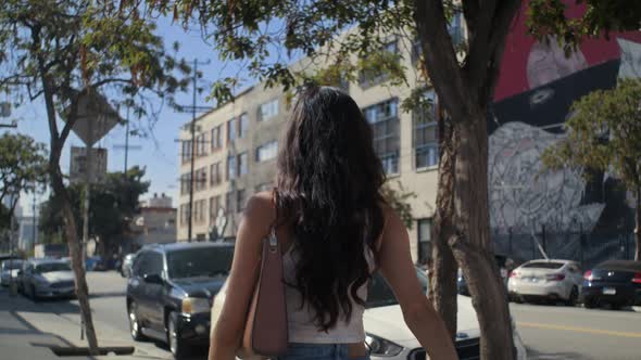 Relaxing Girl Exploring City District alt