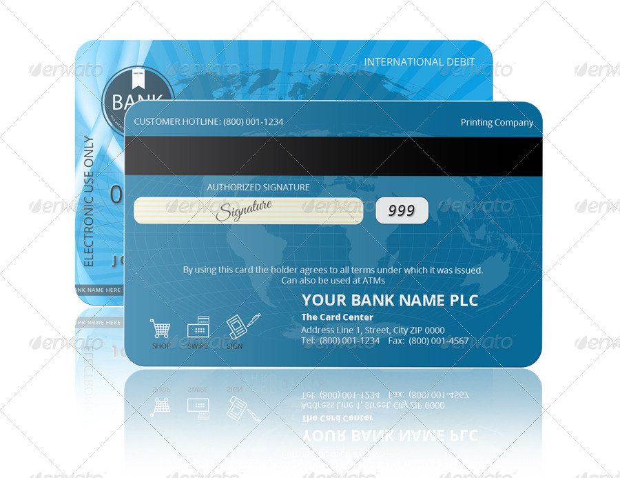 credit card photoshop template