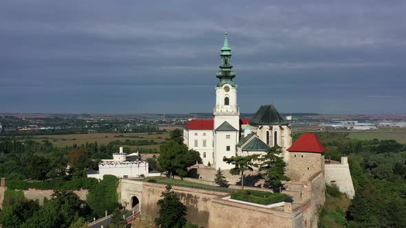 Aerial view of the castle in the city of Nitra in Slovakia alt