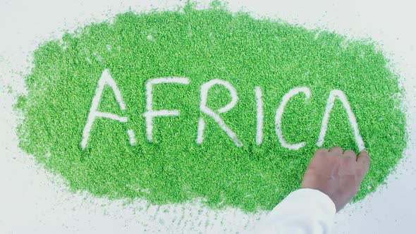 Indian Hand Writes On Green Africa