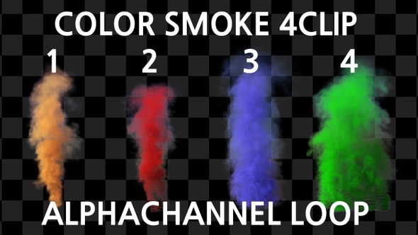 Color Smoke 4Clip Alpha Loop