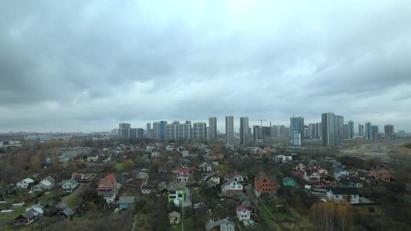 Low-rise urban development. Against the background alt