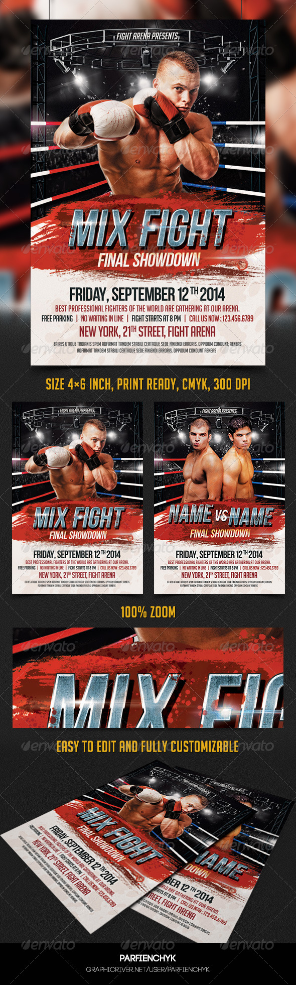 Mix Fight Flyer Template - Sports Events