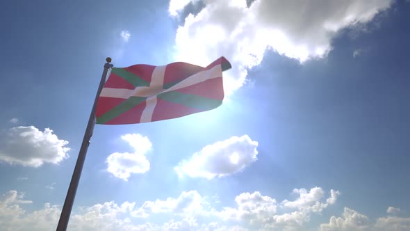 Basque Flag on a Flagpole V4 alt