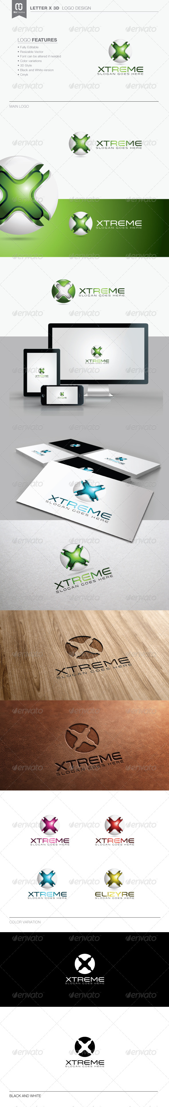 Letter X 3D Tech Logo - 3d Abstract