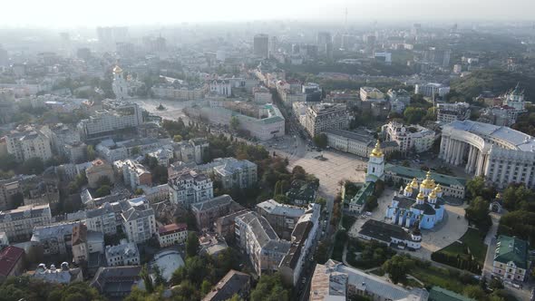 Cityscape of Kyiv, Ukraine. Aerial View, Slow Motion alt