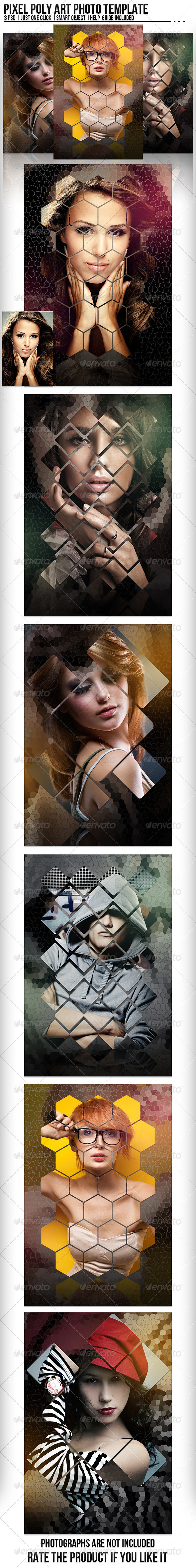 Pixel Poly Art Photo Template - Artistic Photo Templates