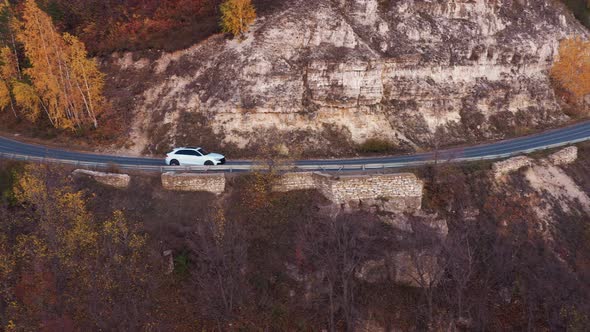 Car Driving on Mountain Slope