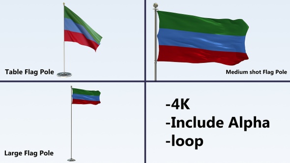 Dagestan Flag Pole Pack 4k-Loop alt