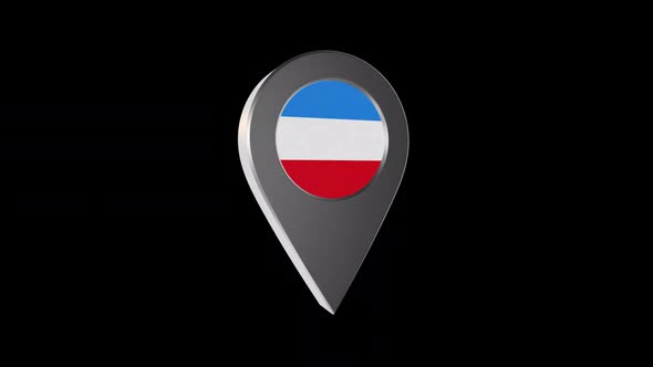 3d Animation Map Navigation Pointer With Flag Of Mannheim (Germany) With Alpha Channel - 2K alt
