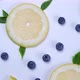Rotation Background of Blueberries and Lemon Slices on a White Background the Concept of a Healthy - VideoHive Item for Sale