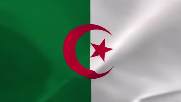 Algerian Waving Flag 4K Moving Wallpaper Background alt