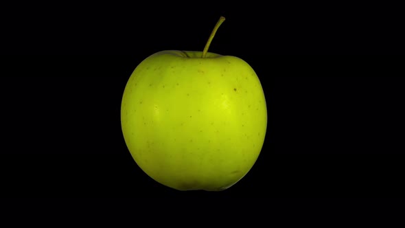 Rotating Isolated Yellow Apple alt