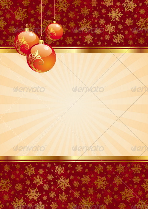 Vector Background With Christmas Baubles - Christmas Seasons/Holidays