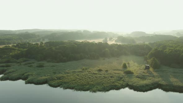 Drone Flight Over Fields And Forest alt