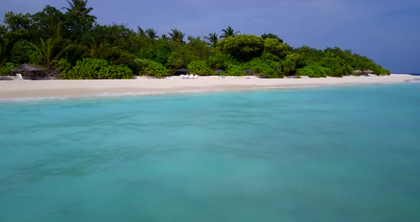 Tropical flying abstract view of a summer white paradise sand beach and blue ocean background in vib alt