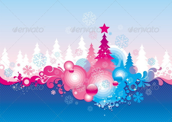 Abstract Christmas Vector Background - Seasons/Holidays Conceptual