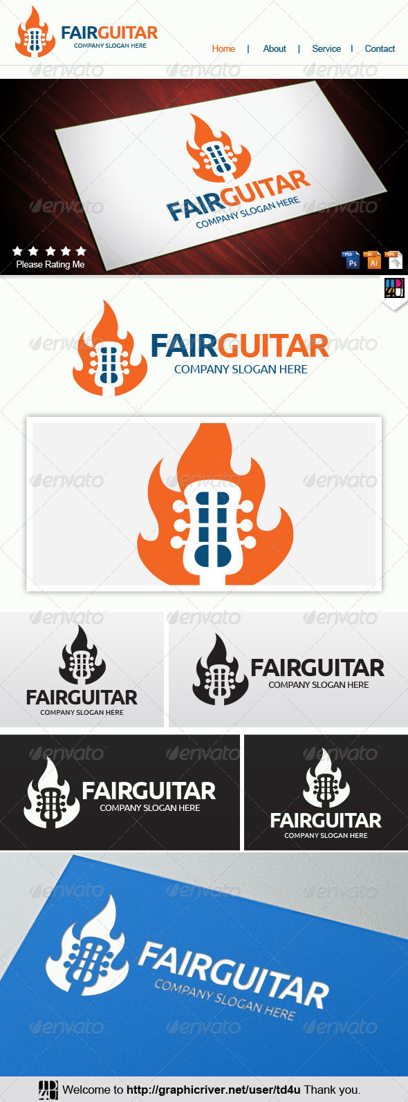 Fair Guitar - Abstract Logo Templates
