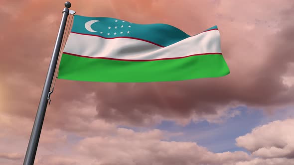 Uzbekistan Flag 4K alt
