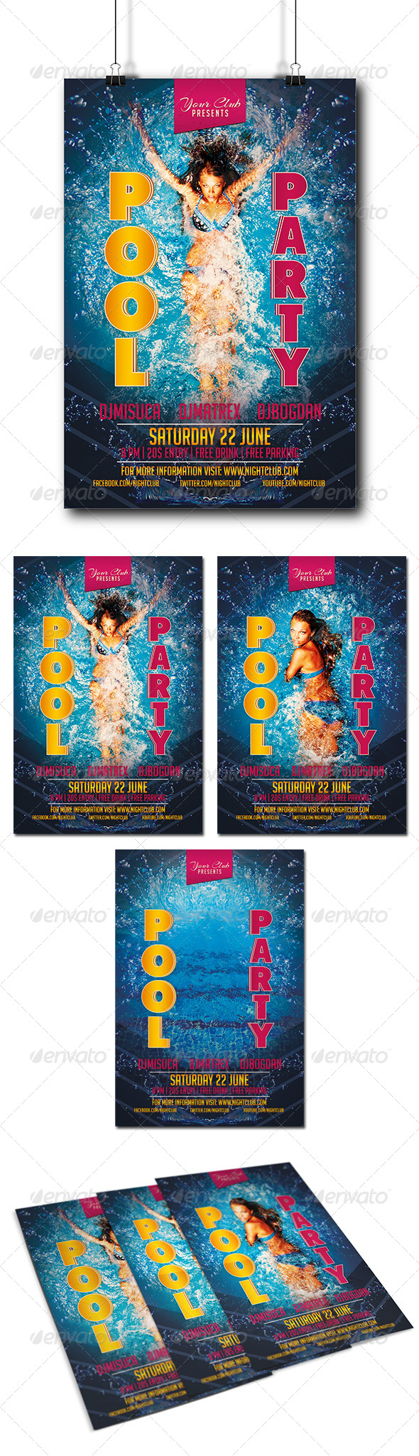 Pool Party Flyer - Clubs & Parties Events