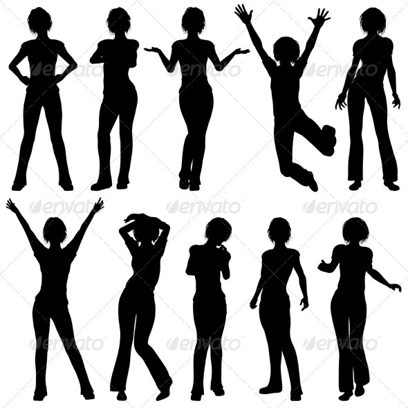 Silhouettes Girls - People Characters