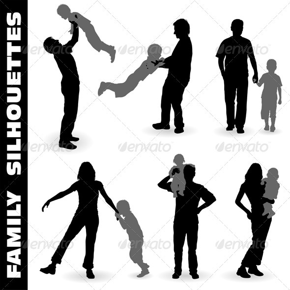 Silhouette Happy Family