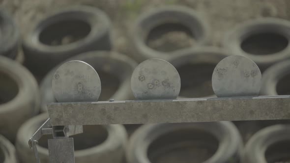 Iron Targets During the Shooting. alt