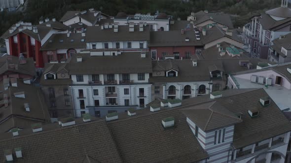 Top Shot Morning Building Architecture Roofs Narrow Yard Comfortable Resort Touristic Apartment alt