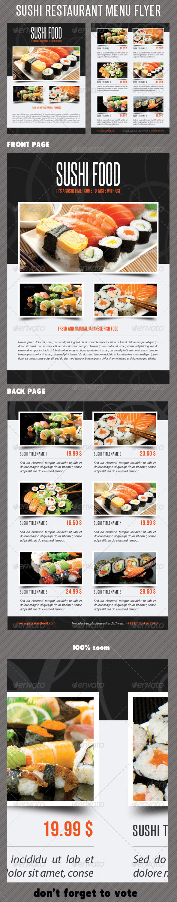 Sushi Restaurant Menu Flyer V01