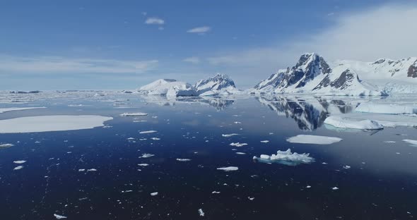 Antarctic Seascape at Glacier Coast Aerial, Stock Footage | VideoHive