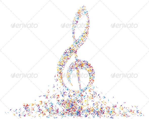 Multicolor Musical Note Staff - Miscellaneous Conceptual