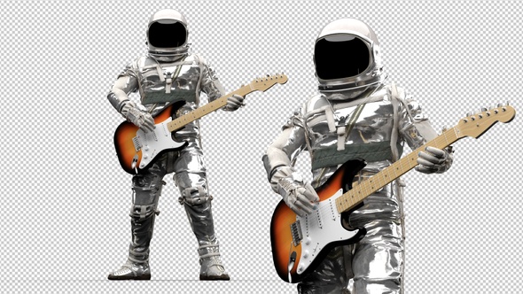 Astronaut Playing Electric Guitar
