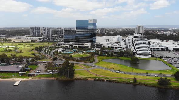 Aerial View of Crown Casino in Perth Australia